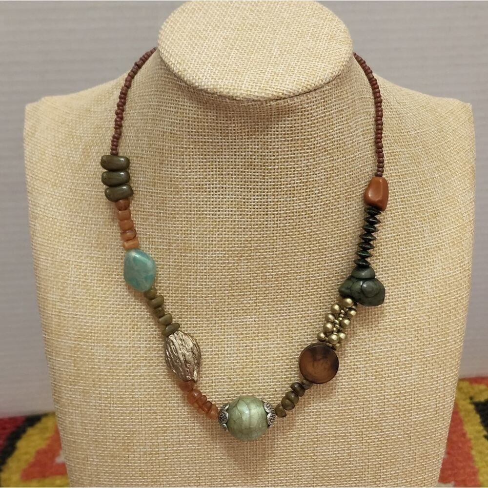 TRESKA beaded funky necklace new